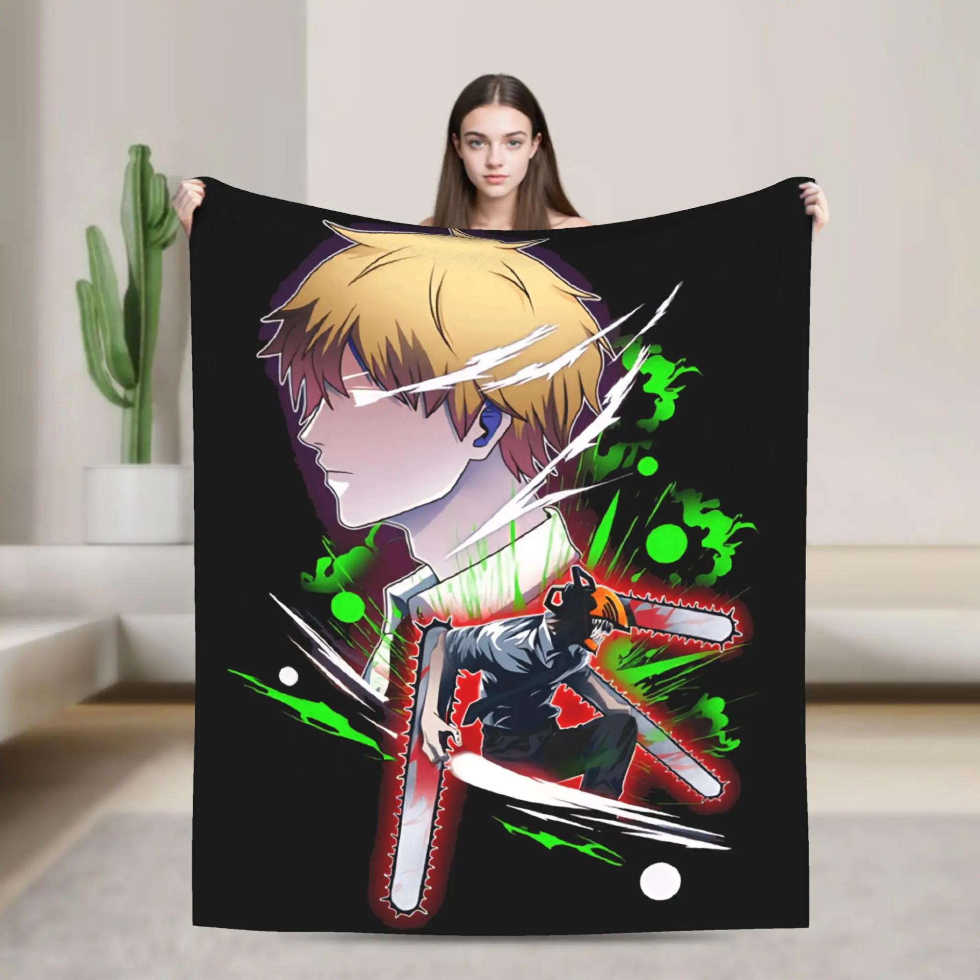 Chainsaw Man Denji Japanese Anime Blanket Super Warm Soft Throw for Sofa Bed Couch Kids Autumn Winter Graphic Bedspread 100cmx150cm