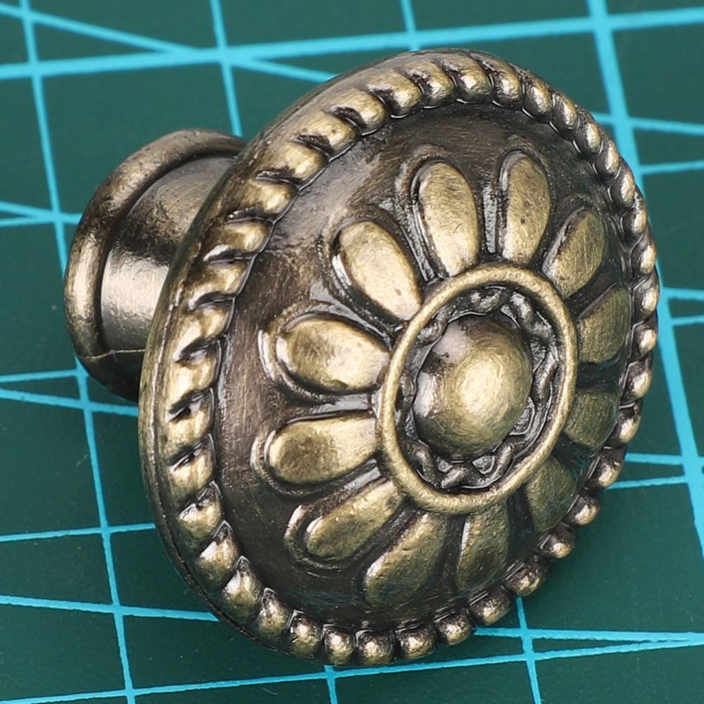 10 Set Antique Brass Furniture Handle Solid Round Cabinet Handle  Furniture Accessories