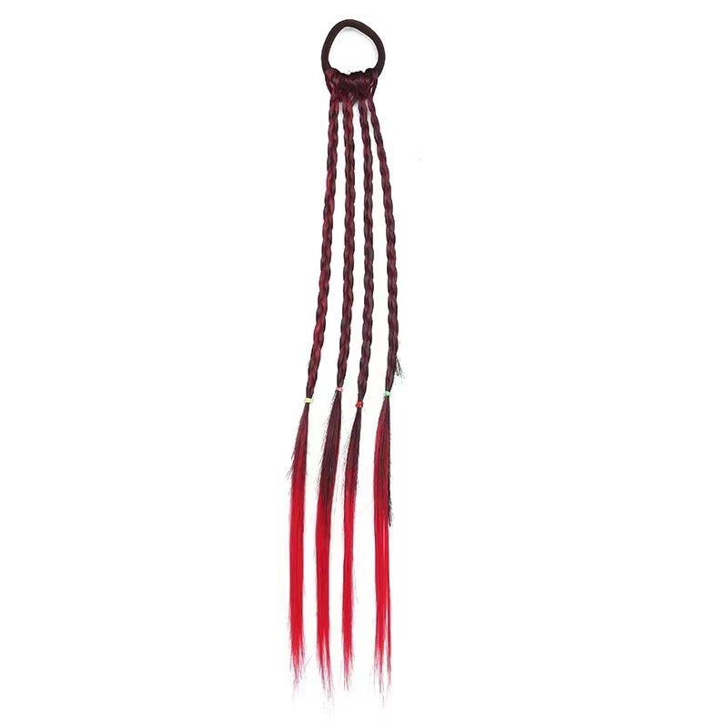 1 PC New Girls Colorful Wigs Ponytail Kids Hair Accessories Headdress Hair Ornament Headbands Rubber Bands Beauty Hair Bands Headwear