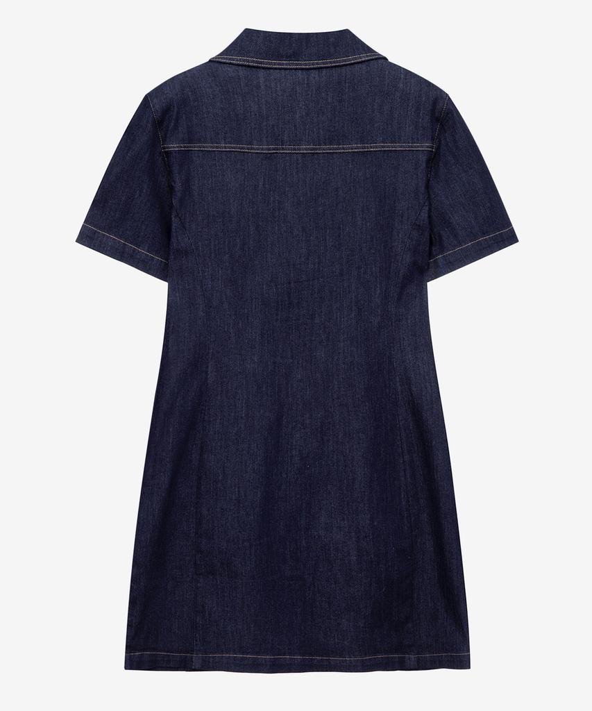 Mind Bridge Woman [W] Shirt-Style Collar Low Indigo Denim Dress
