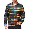 Men's Loose Casual 1/4 Zip Sweatshirt Fashion Printed Long Sleeve Top With Pockets