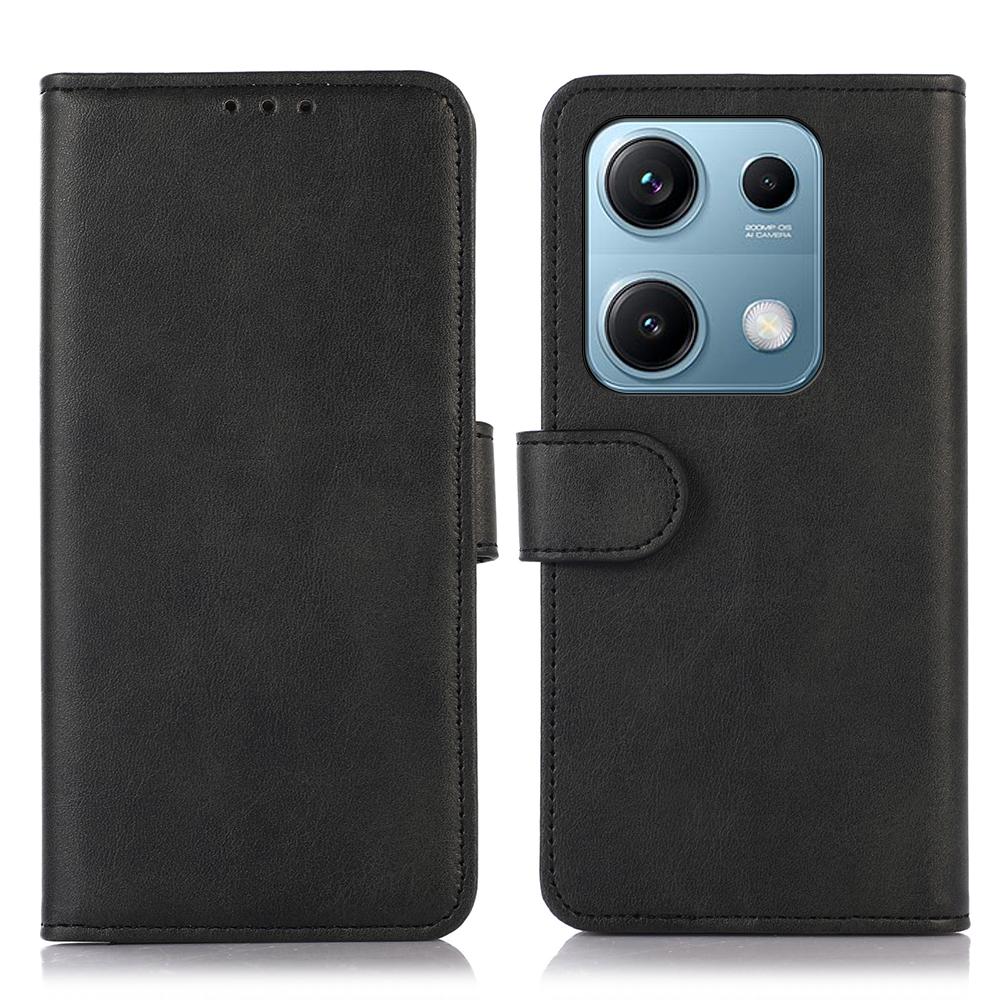For Xiaomi Redmi Note 14S 4G Case Cowhide Texture Leather Wallet Phone Cover with Stand