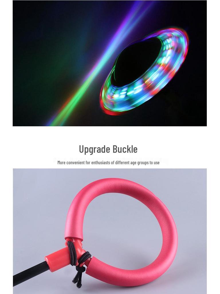 Elastic Flashing Bouncing Ball and Rotating Jump Hoop Set for Kids and Adults