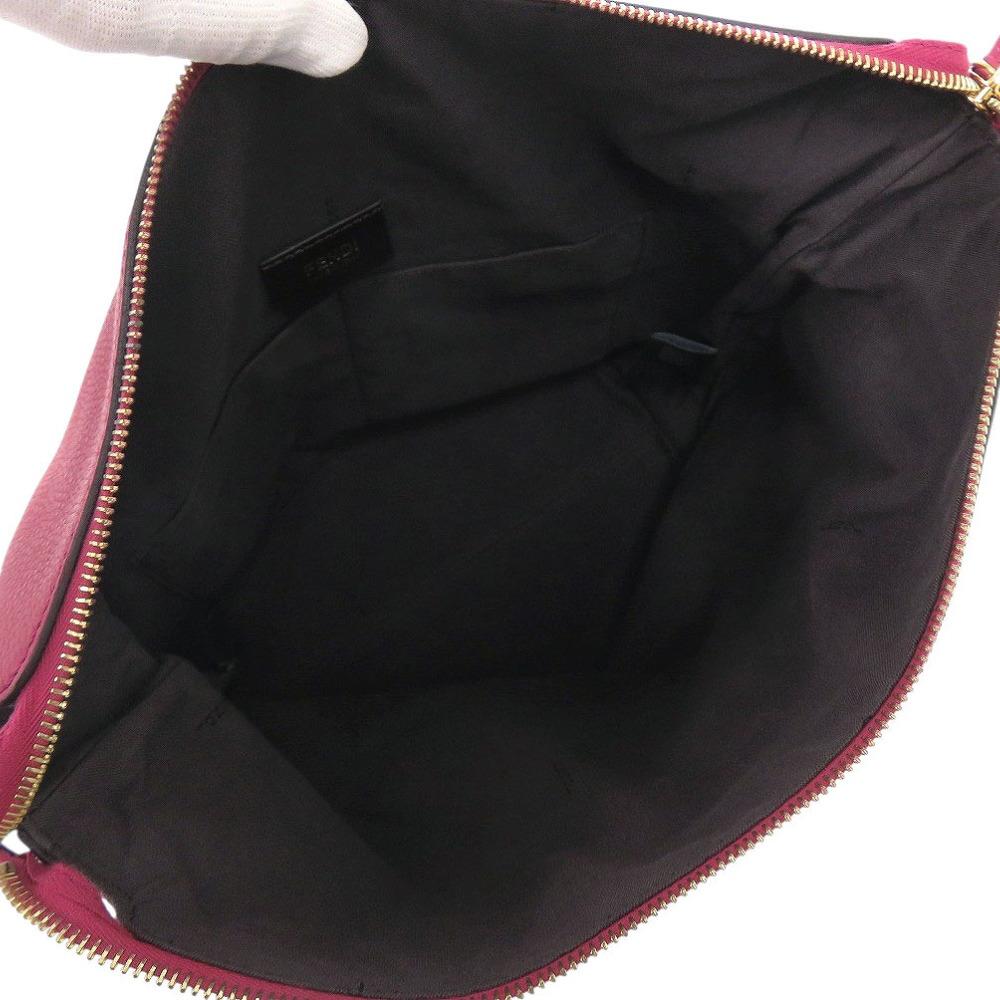 Used AUTHENTIC FENDI 8BN249 Pink Leather Hand Bag
