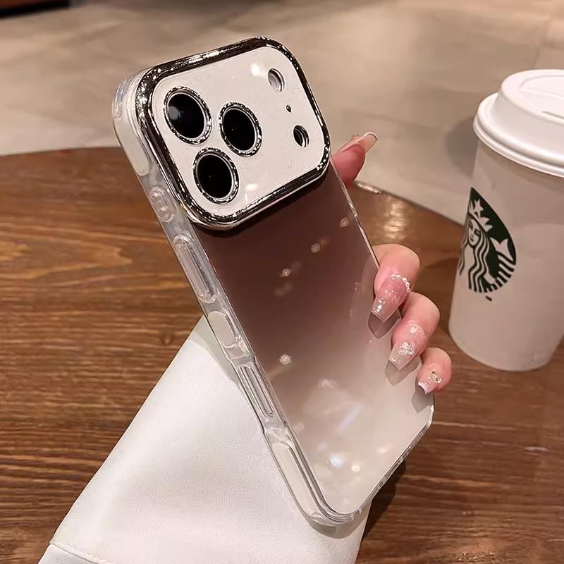 Compatible with Apple iPhone 17 Pro Max Glitter Gradient Protective Case iPhone 16 Large Window 15 Jelly Cover