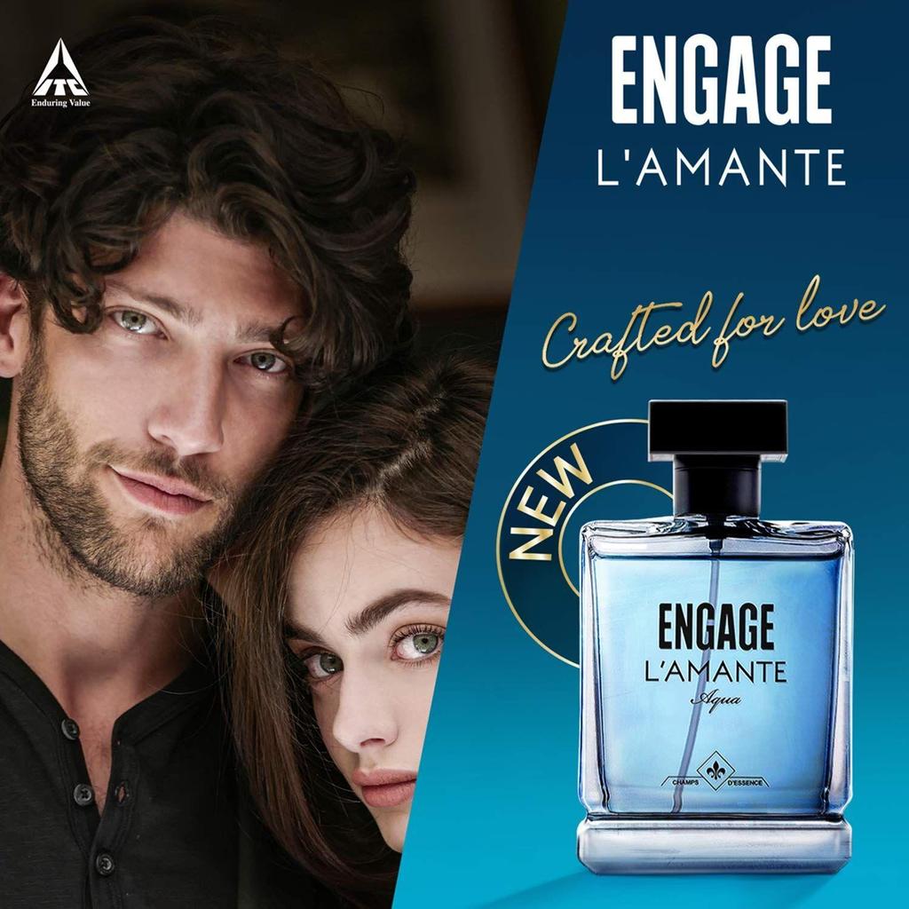 Engage L'amante Aqua parfumovaná voda pre mužov, Aqua, dlhotrvajúca a prémiová, šetrná k pokožke, 100 ml