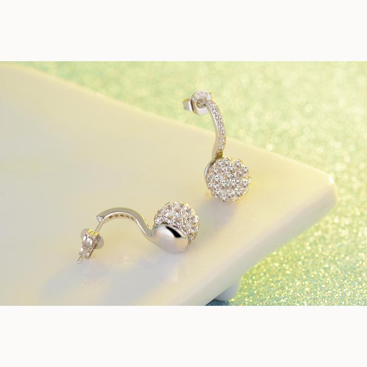 Shambhala Diamond Ball Long Sparkling Temperament Simple Female Earrings Party Accessories Fashion Jewelry
