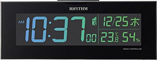 RHYTHM Iroria Alarm Clock, Radio-Controlled, Digital, Gradient LED, 365-Color Display, AC Powered, White, 8RZ173SR03