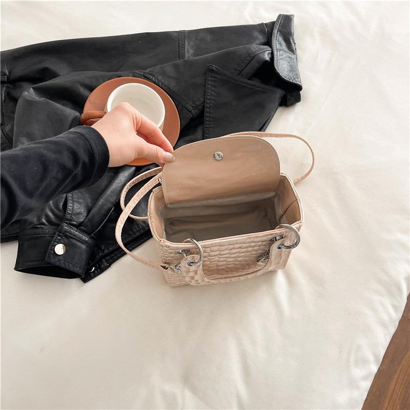 Fashion hand carry small square bag, the new niche simple women's bag of the season, trendy versatile single shoulder messenger bag