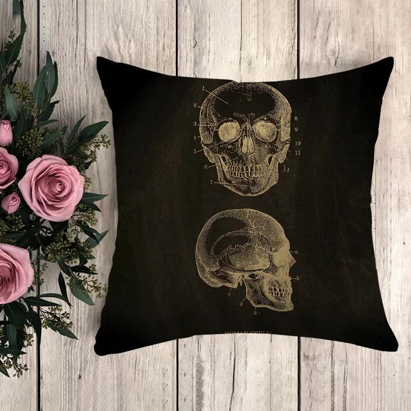 Decorative Pillowcase Anatomical Skeleton Fall Pillow Cover Cushion Covers for Bed Pillows Pilow Cases Cushions Home Decor