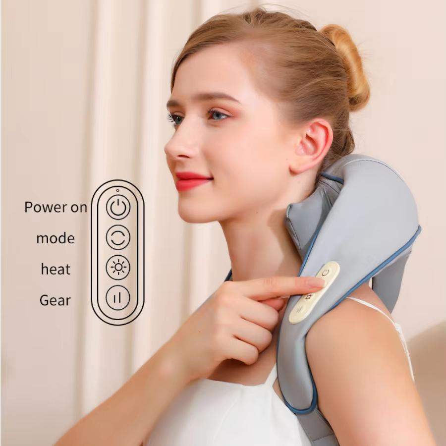 Durable And Safe Wireless Neck And Back Massager Neck And Shoulder Knead Ing Massage Shawl Neck Cervical Relaxing Trapezius Massager