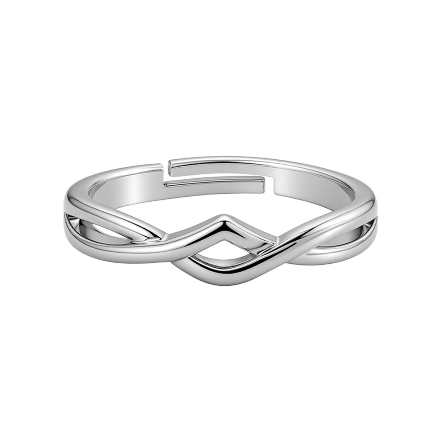 Eco-friendly White Gold Plated Copper Open Ring - Versatile, Minimalist Design. Adjustable