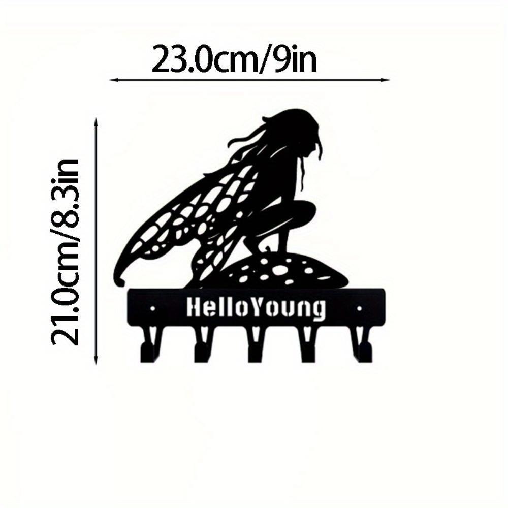 

Держатель для ключей Garden Fairy Alette - стильный органайзер для ключей, шляп и пальто в гараже - прочный настенный декоративный крючок для домашнего декора чёрный