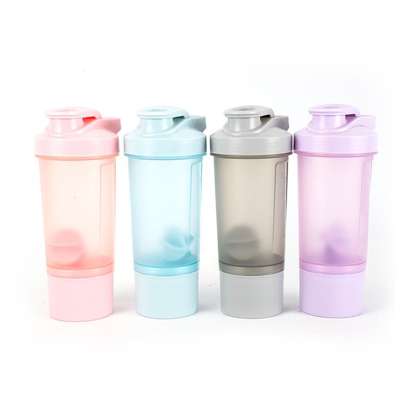 Water bottle100ML Flip Protein Powder Sports Shaking Cup Milkshake Cup Mixing Cup Two Layers with Powder Box Advertising Cup