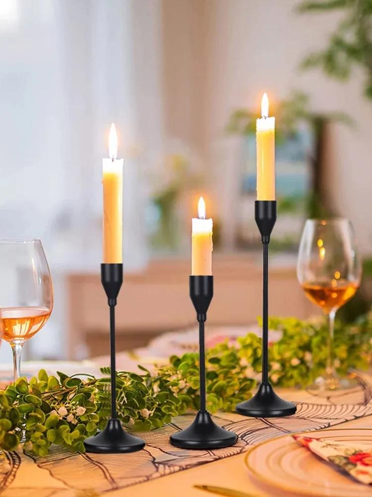 1/2 pièces Bougeoirs en métal de luxe léger Bougeoir Mariage Table Bougeoir Exquis Bougeoir Ornement de table de Noël