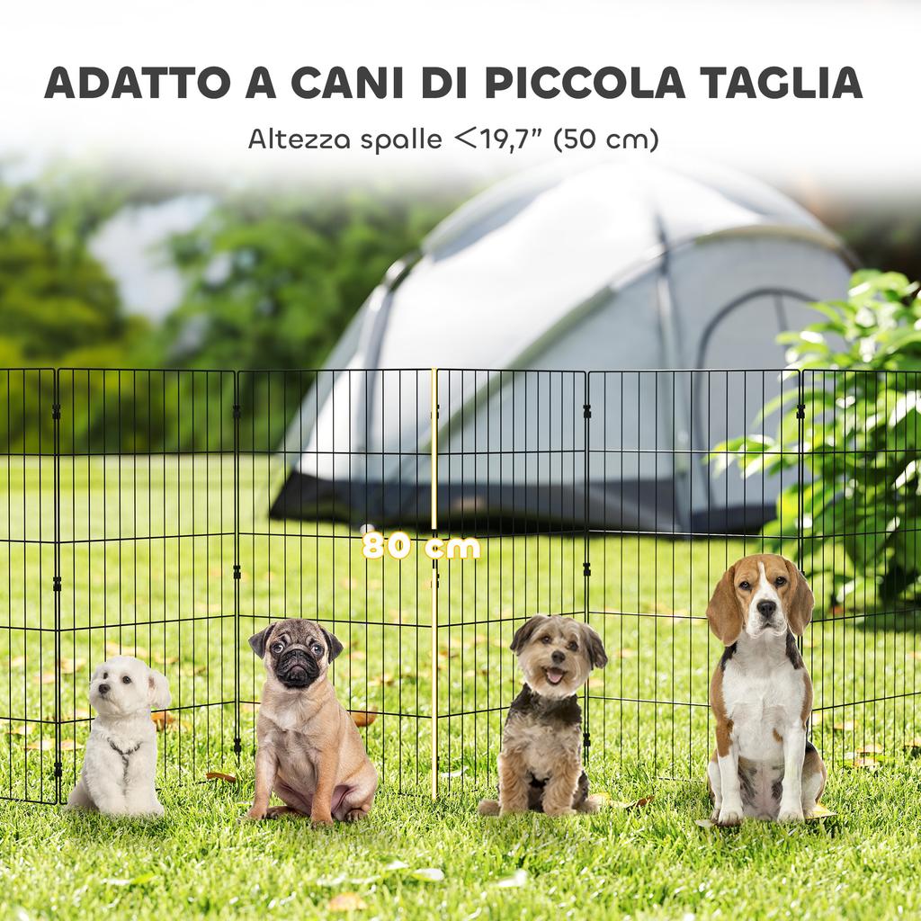 Dog Playpen Expandable Folding Metal Fence 50x80cm Black