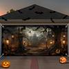 2D Flat 1PC Halloween Cemetery Castle Garage Background Cloth - Creates an eerie and mysterious atmosphere.PMJ