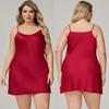 Yaoting Plus Size Spaghetti Strap Satin Chiffon Pajamas for Women - Summer Nightgown Homewear