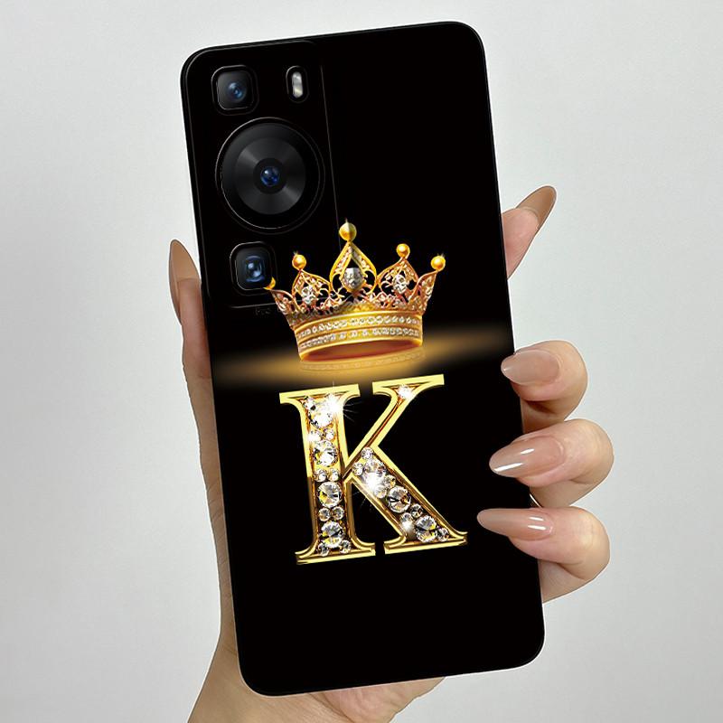 For Huawei P60 / P60 Pro / P60 Art Crown Letter Couple Phone Case HuaweiP60 P60Pro P60Art Soft Silicone TPU Protective Casing
