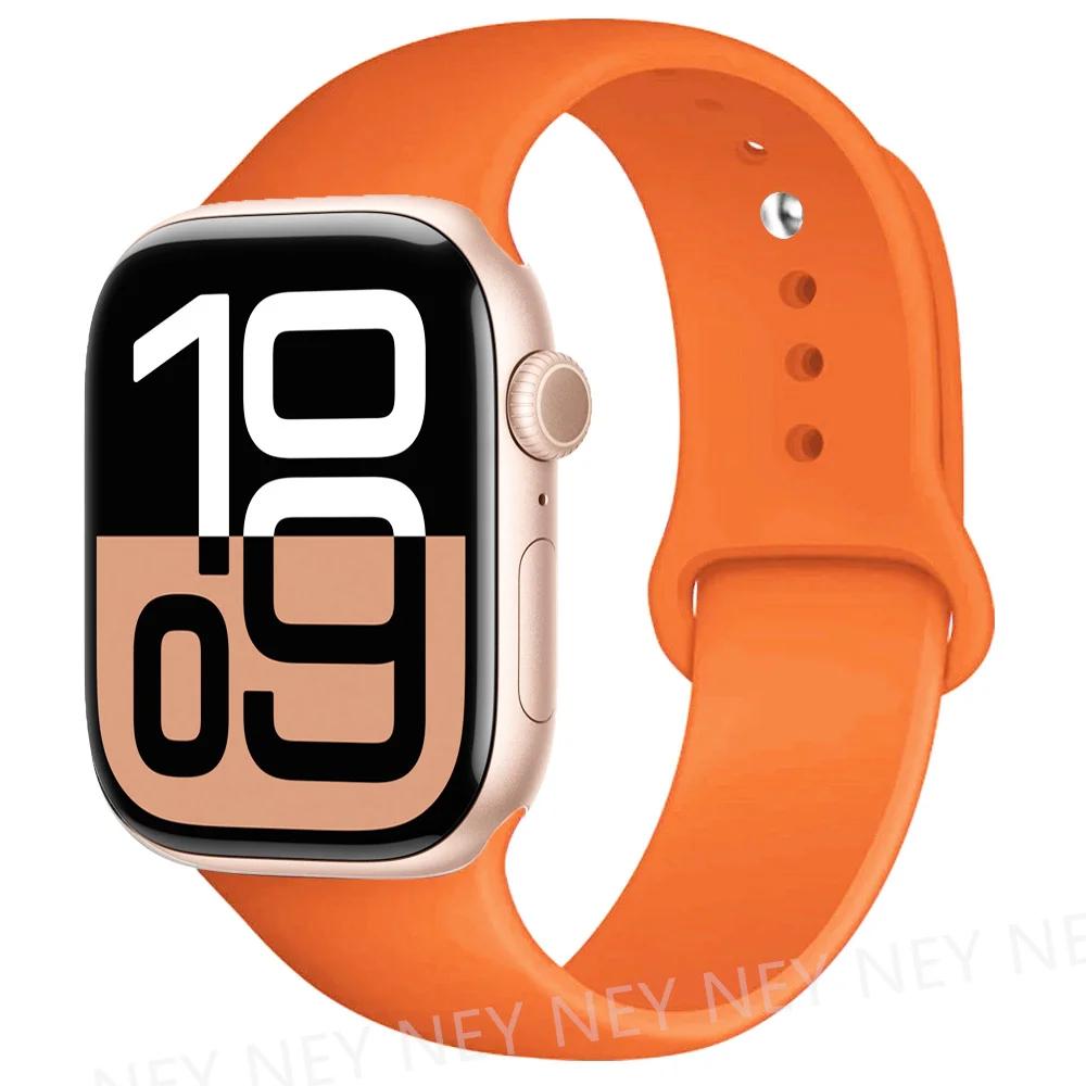 Silicone Band For Apple Watch Straps Ultra 2 49mm 45mm 44-40mm 41mm Sport Bracelet Apple Watch Series 10 42mm-46mm 8 7 6 5 SE 9