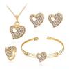 Chic Rhinestone Zircon Jewelry Set: Necklace, Earrings, Ring & Watch for Women