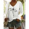 Women's V-Neck Long-Sleeve T-Shirt - Layering Basic with Medium-Stretch Fabric, Opaque Casual Blouse for Spring Summer Fall,