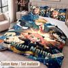 Custom Name Text 3Pcs Bedding Set Spy × Family Duvet Cover And Two Pillowcases