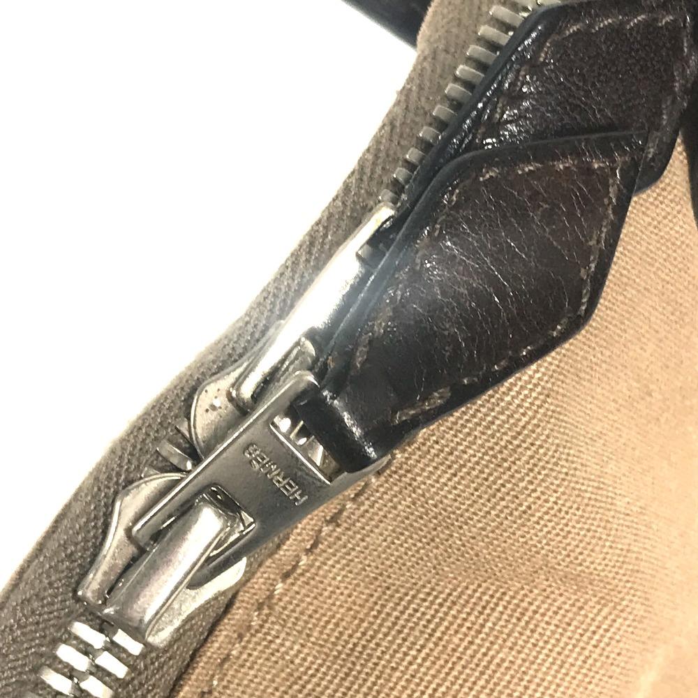 HERMES Edit 42 Tote Bag Business Bag Hand Bag Leather/Canvas Beige/Dark brown