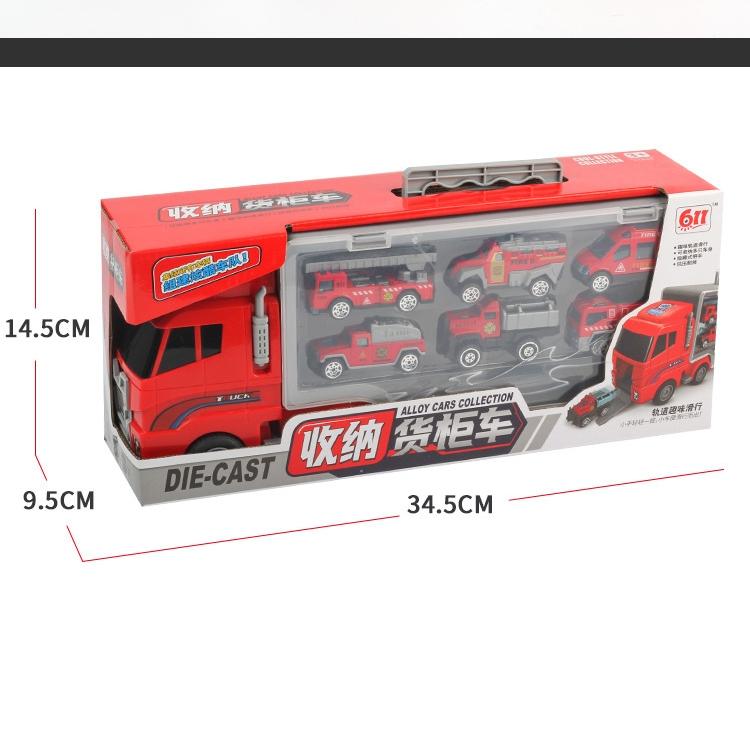 Alloy Children's Storage Container Car Alloy Return Car Simulation Fire Truck Engineering Vehicle Police Truck Engineering Vehicle