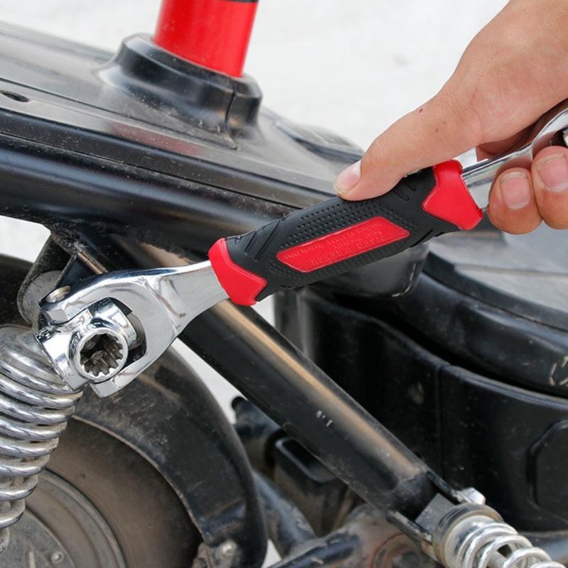 52 in 1 Rotating Ratchet Wrench Ergonomic Nonslip Handle Double Head Wrench for Tight Space and Mechanical Work