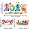 5D Glass Electrostatic Film Colorful 2026 Horse Year Stickers Window Glass Decor  Living Room