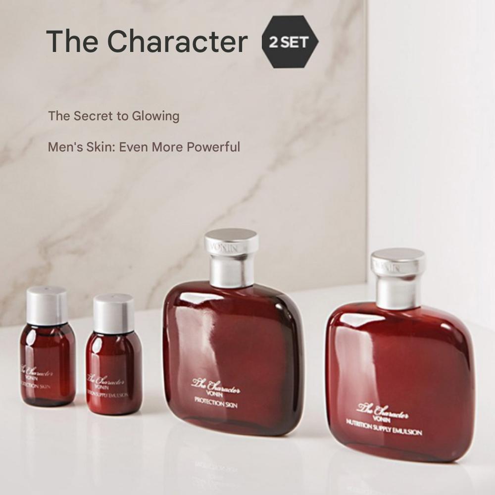 Vonin Men's The Character Basic 4-piece Set (Skin 140ml+30ml+Emulsion 140ml+30ml)