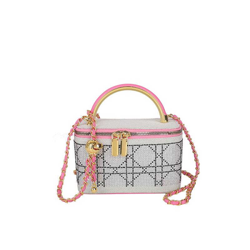 Bag Women's Bag Spring 2025 New Korean Version Niche Shoulder Bag Fashion Diamond Crossbody Portable Vanity Case Sub-bag