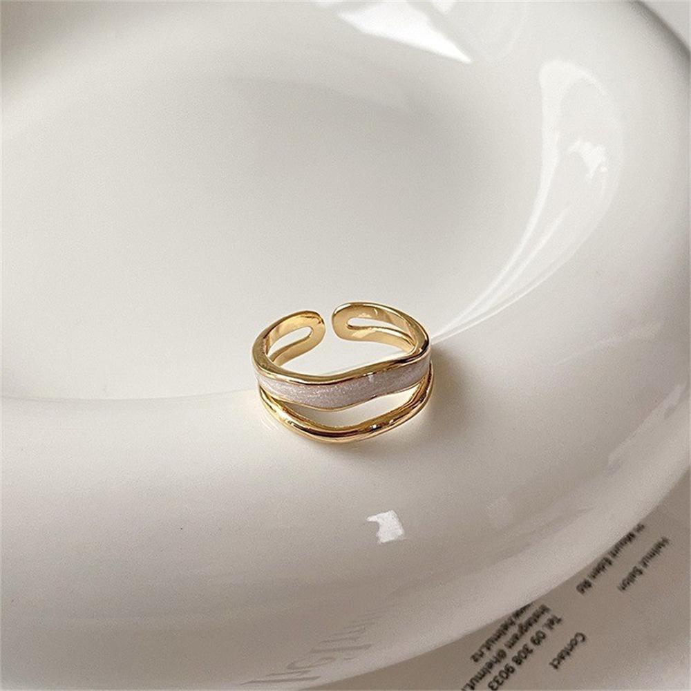 Enamel drop glaze butterfly ring female foreign style design unique fritillary broken diamond open ring new product