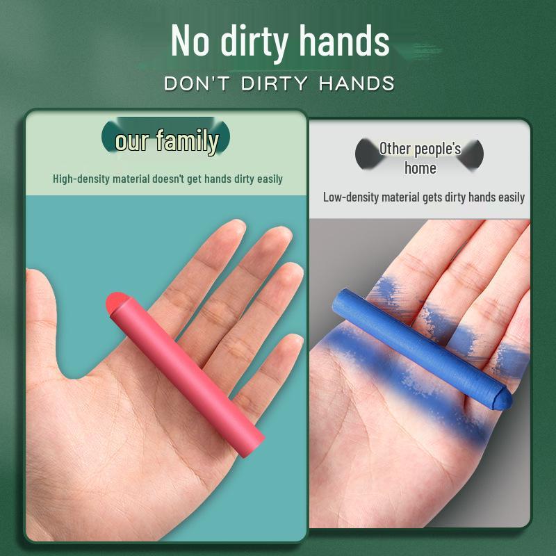 Eco-Friendly, Dust-Free, Non-Toxic Chalk Set with Holder for Children's Learning & Teaching