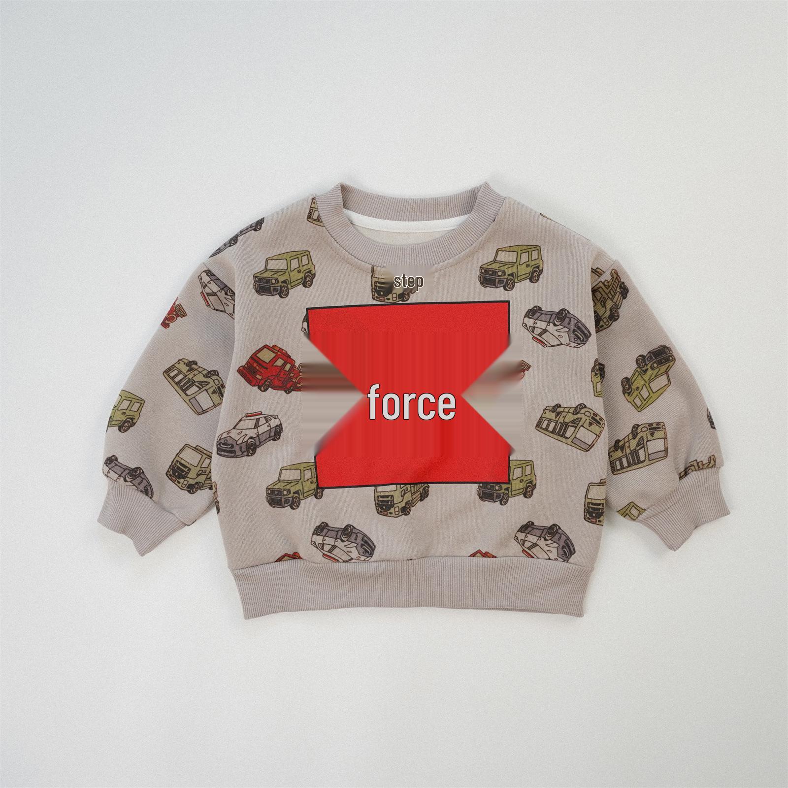 Autumn 2025 Japanese-Style Unisex Cartoon Hoodie for Kids - Trendy Loose-Fit Pullover 100cm коричневый