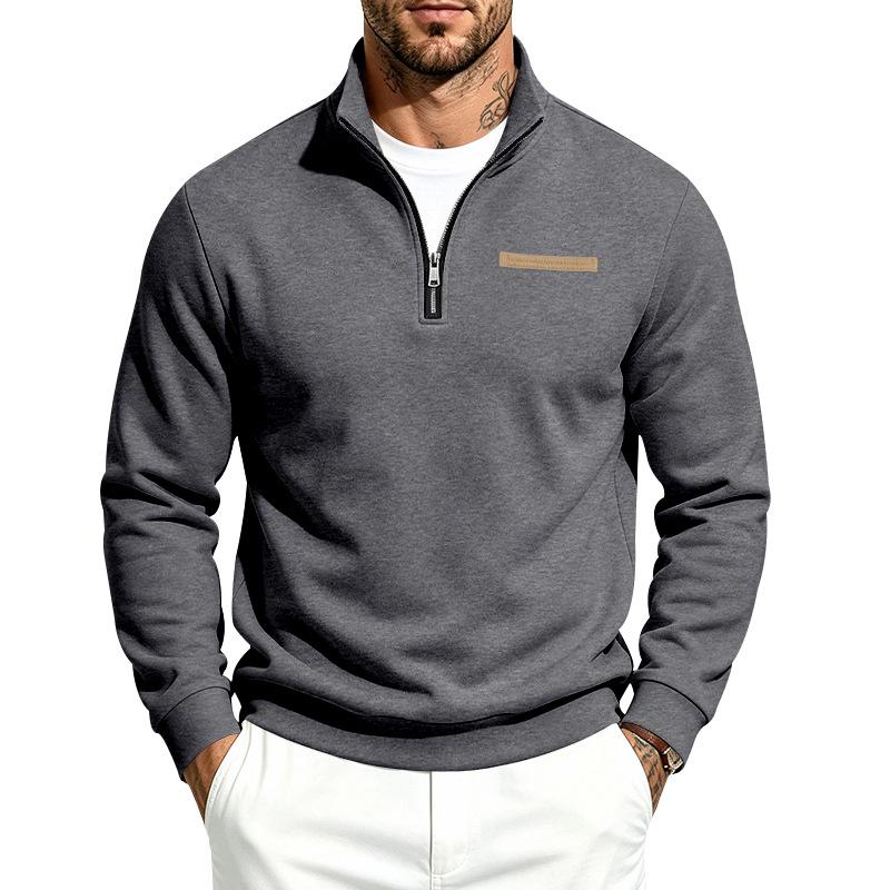 Men's Fleece Zip Up Sweatshirt Stand Collar Heavyweight Outdoor Casual Jacket