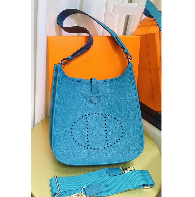 First Layer Cowhide Evelyn Bag Genuine Leather Women's Bag Lychee Patterned Bucket Bag Mini Casual Shoulder Crossbody Bag