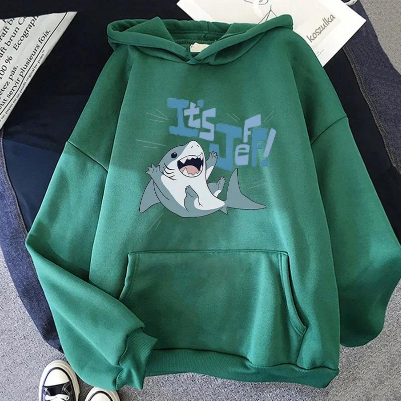 Jeff the Landshark Meme Men's printed hoodie Fun Harajuku Men's fashionable Hoodie Fashionable and comfortable hoodie's bapeTops