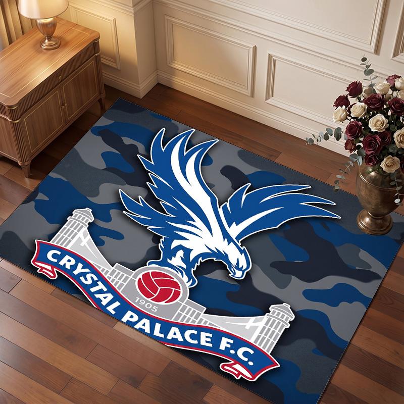 Tappeto in Velluto di Cristallo con Stampa del Crystal Palace Football, Comodo Assorbente d'Acqua Antiscivolo Tappeto per Pavimenti Interni