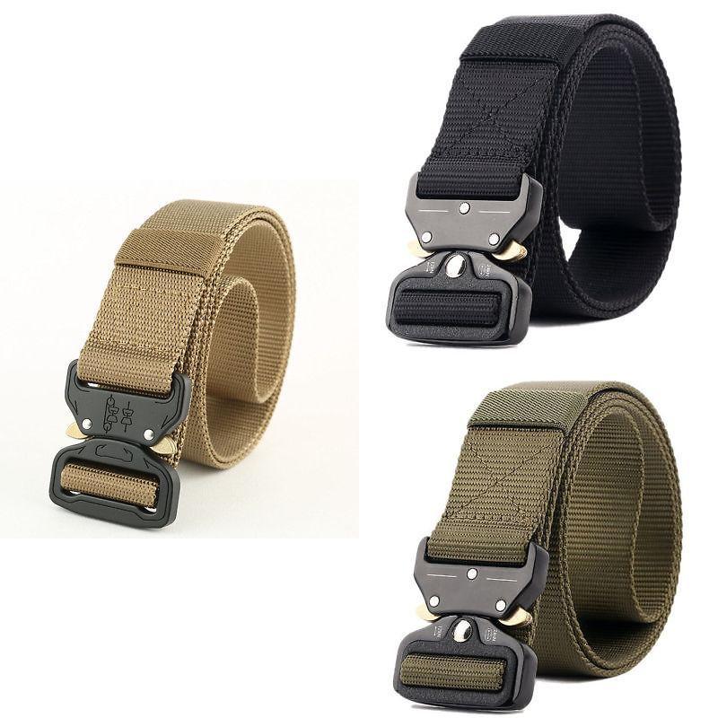 Men Tactical Belt With Automatic Buckle For Outdoor Military Training And Casual Wear