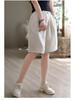 2023 Summer High Waist Retro Literary Wide-Leg Casual Plus Size Five-Point Pants