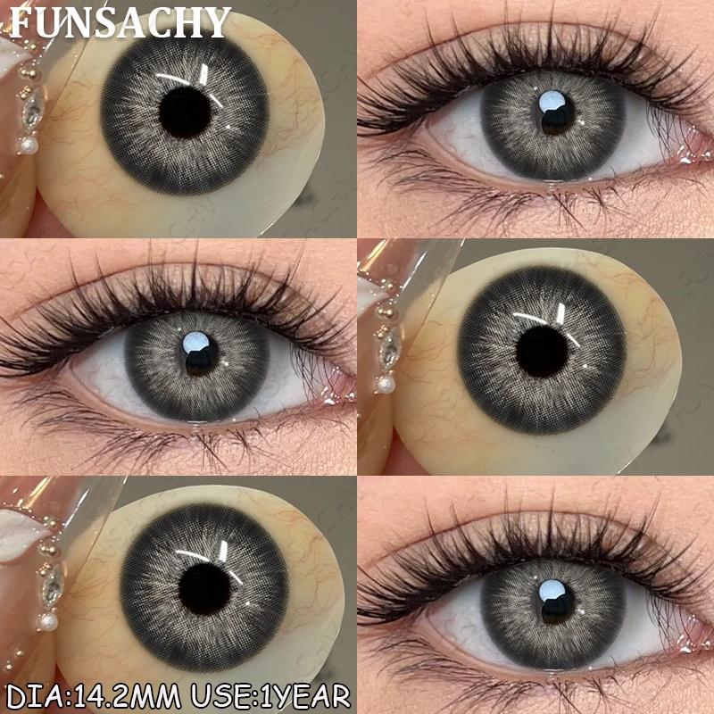 FUNSACHY 1 Pair AUDREY Colored Contact Lenses for Eyes Brown Color Lenses Natural Gray Contacts Koean Softlens Beautiful Pupils