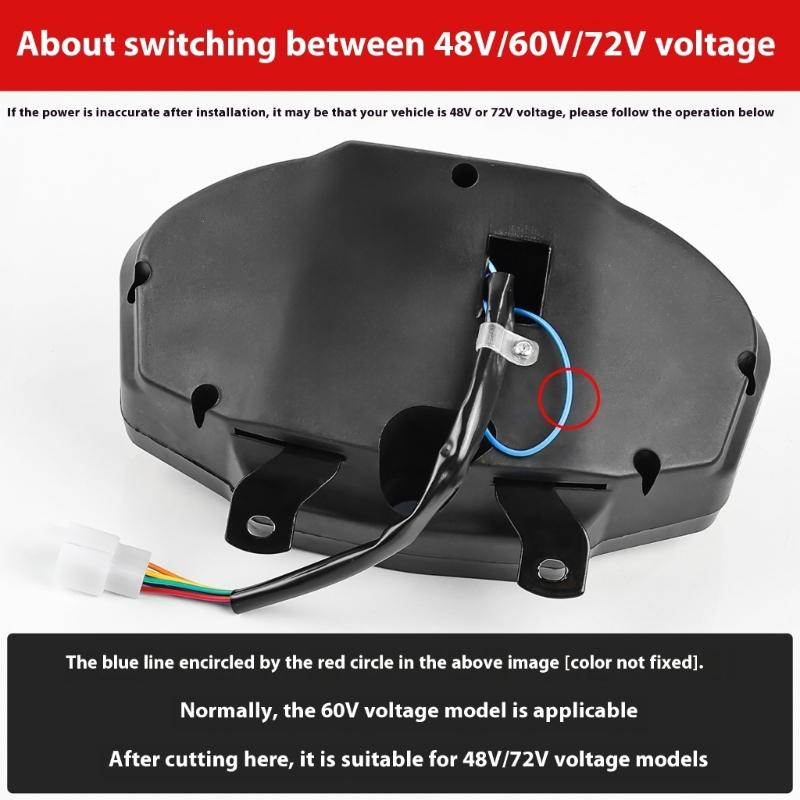 Easy Install Electric Tricycle Speedometer 48V 60V 72V Compatible LCD Panel with Battery Indicator & Odometer Function