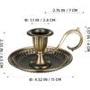Healifty Taper Candle Holders Vintage Bronze Candlestick Holder with Handle European Style Candle Stand Chamberstick Handheld for Centerpiece Party