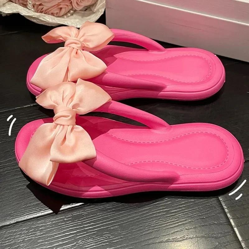 Summer Women's Flat EVA Slippers New Fashion Butterfly Knot Slip On Women's Flip Flops Outdoor Light Women Sandals Beach Shoes