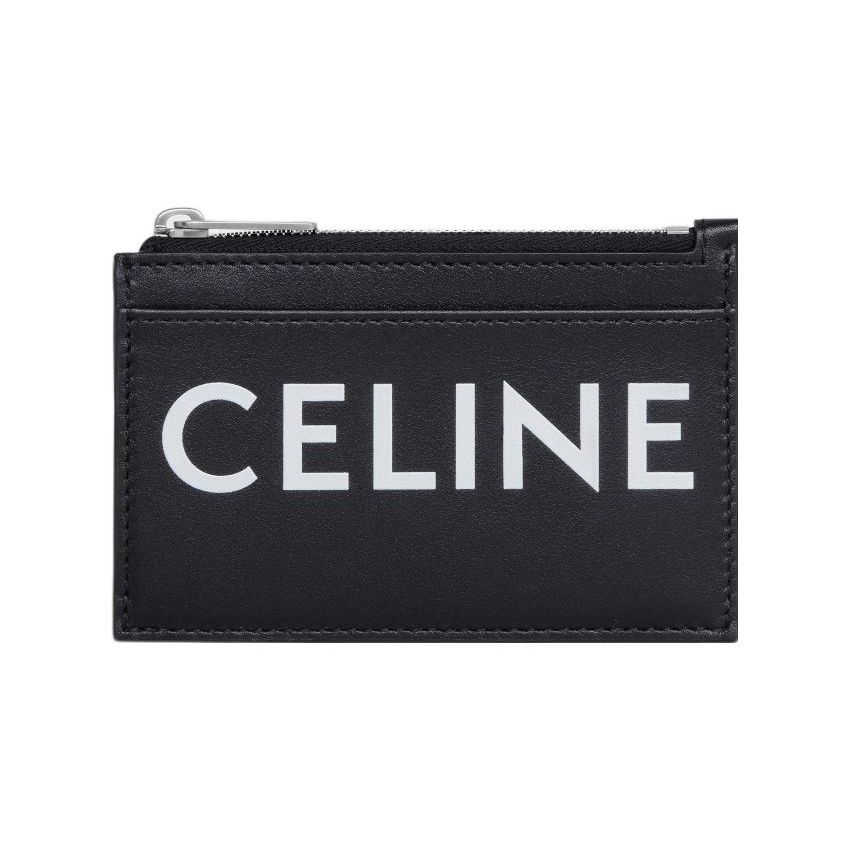 Celine Brand Printed Zipper Leather Wallet Card Holder Unisex Wallets Black 10F993DMF-38SI