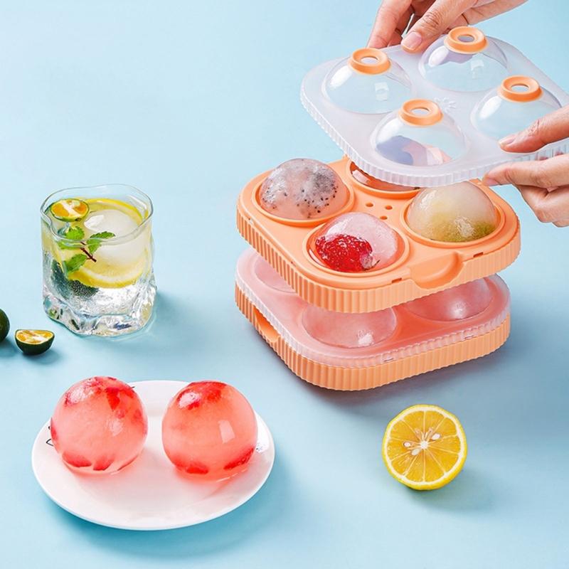 Round Shaped Ice Cube Moulds Ice Cube Trays Kitchen Hand Making Tools Ice Cube Maker for Chilling Whiskey Beverages