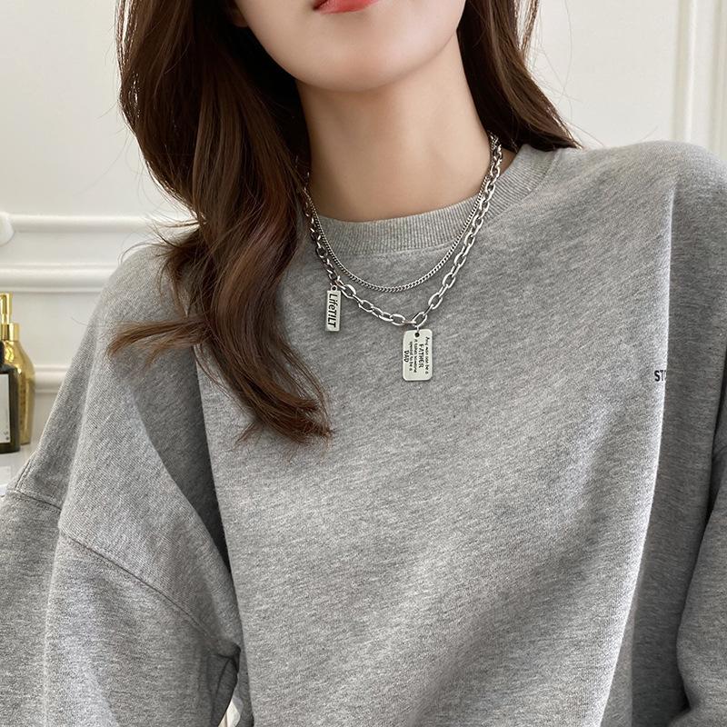 Hip Hop Thick Chain Necklace Female Tide Cold Wind Simple Versatile Collarbone Chain Male Not Cool
