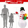 1.5M Christmas Inflatable Santa Claus And Snowman Built-in LED Lights Indoor And Outdoor Inflatable Party Garden Decoration, USB